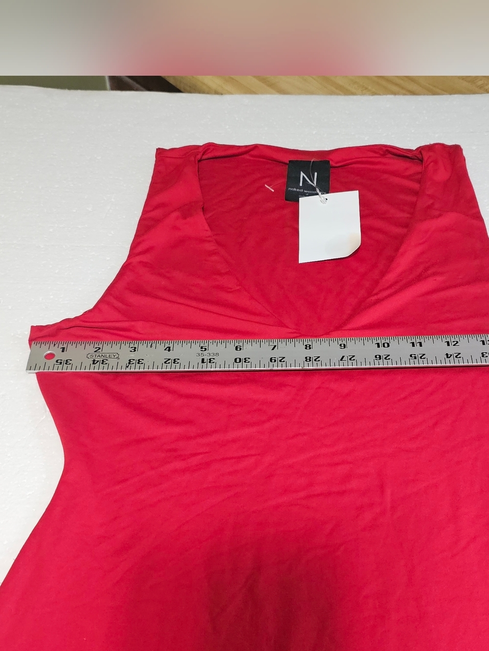 Naked Wardrobe Women's Red V-Neck Tank Maxi Bodycon Dress NWT - Picture 10 of 11